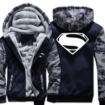 

US size Men Women Hoodies for Super man Jacket Sweatshirts Thicken Hoodie Coat Clothing Casual