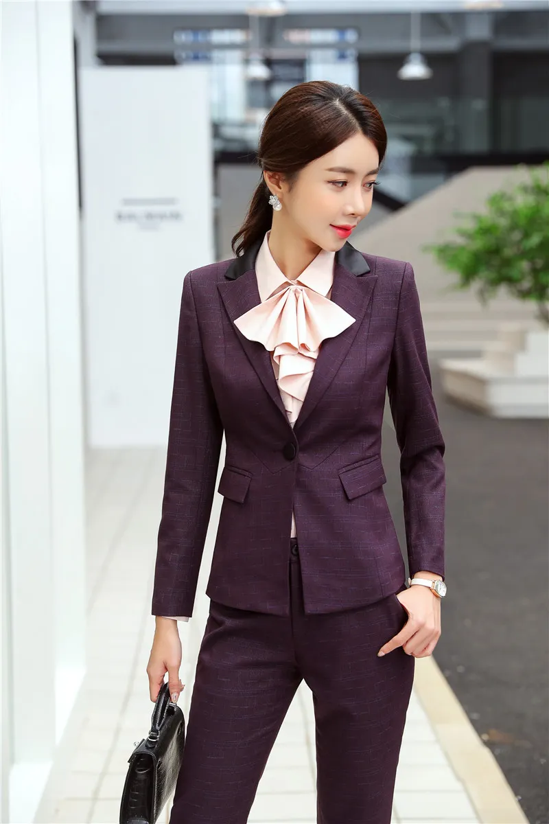 High Quality Fabric Ladies Pantsuits Professional Business Suits For ...