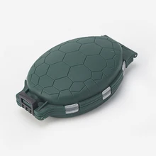 Рыболовные коробки, коробка для рыболовных снастей, 12 отсеков, черепаха, рыболовные аксессуары, чехол, приманка для рыбы, крючки, инструмент, карманный зеленый паска