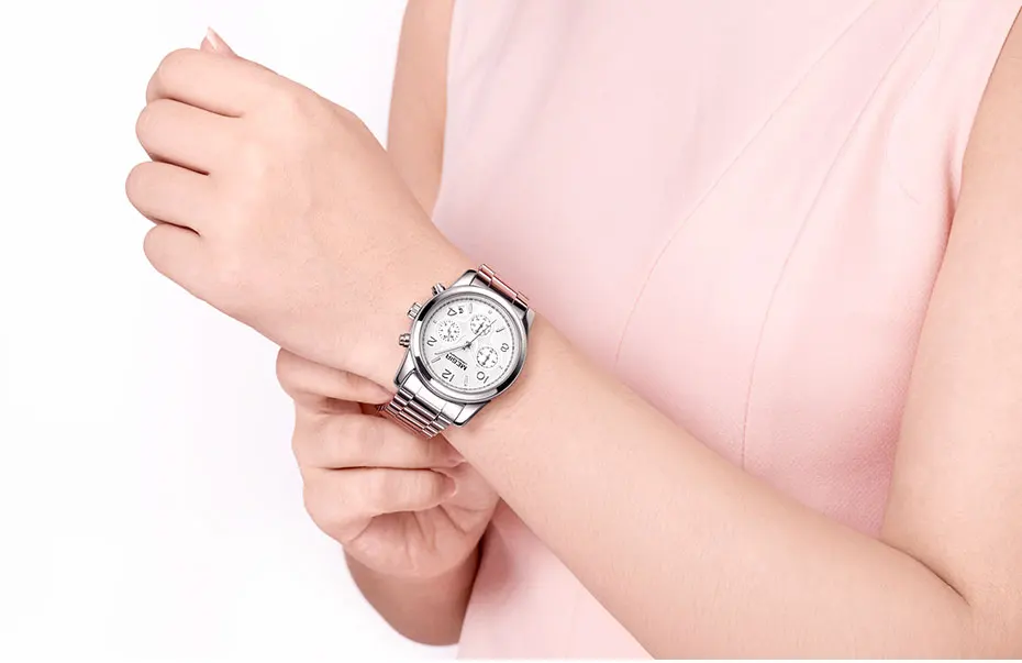 feminino marca superior luxo rosa ouro relógio
