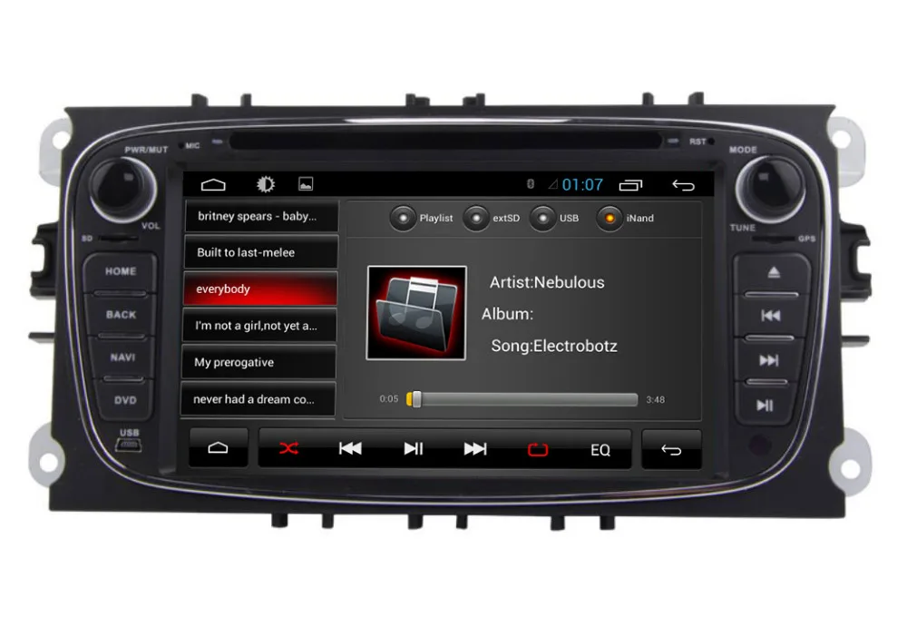 Cheap Android 7.1 Quad core 2 din Car DVD GPS For Ford Mondeo Focus S-max C-max Car Radio Navigation System support 3G DVR OBD 8