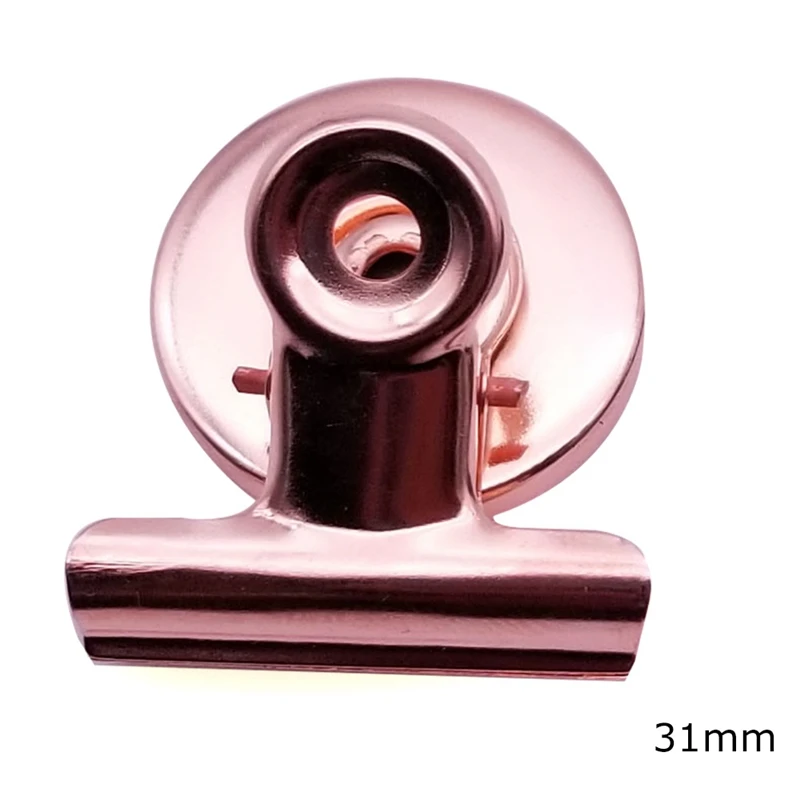 3 Pcs/lot 31mm/38mm/50mm Round Shape Metal Magnet Clip Silver Black Rose Gold Color Magnetic Memo Note Message Holder - Цвет: RGD1 31mm