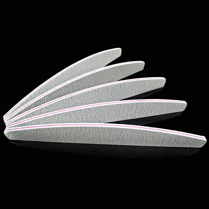 

10pcs Nail Files Strong Sandpaper Acrylic Nail Files Double Side Pedicure Manicure Salon Nail Art Tool Grey Boat 100/180 Griting