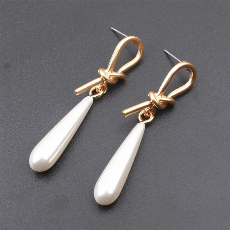 

2019 New Big pearl Earrings for Women Gold Color Drop Earrings Jewelry Earrings Irregular Za Dangle Earrings Christmas Statement