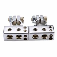 1 paia Car Argento Placcato Terminale Della Batteria Set 2 4 8 Gauge AWG Positivo e Negativo Della Batteria Morsetto