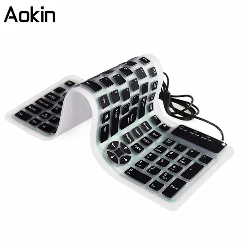 

Foldable Portable Silicone Keyboard Wired USB Flexible Numeric Waterproof 107 Keys Keyboard for Laptop PC Mac