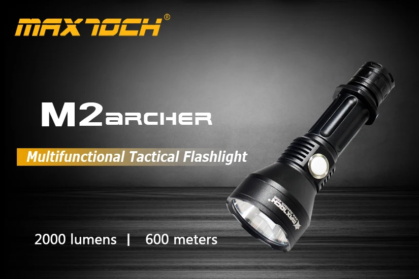 MAXTOCH Archer M2 2000lm, 600 метров+, Luminus SST-40-W P2 светодиодный, бесступенчатая Функция затемнения фонарь, боковой переключатель тактический фонарь