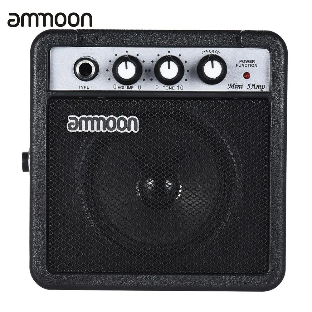 

ammoon Mini Amplifier Speaker 5 Watt 9V Battery Powered Amp for Acoustic/ Electric Guitar Ukulele High-Sensitivity