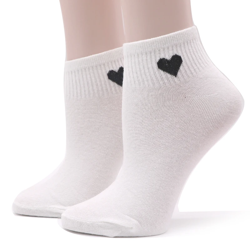 3 пары милые носки до лодыжки для женщин колледж простой забавные носки девочек с принтом удобные хлопковые короткие летние Meias Feminino