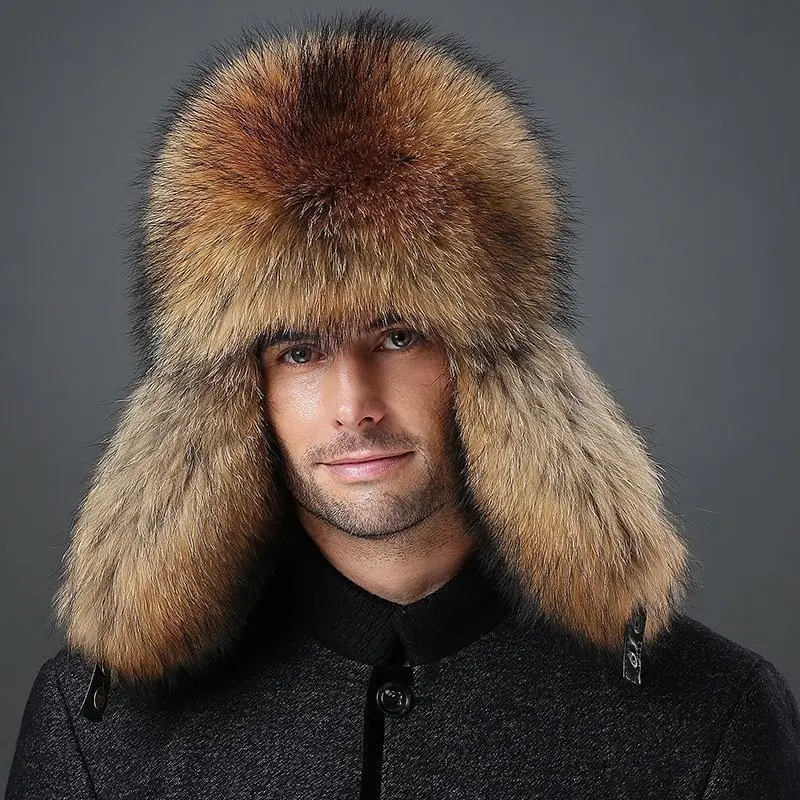

Fall And Winter Fox Fur Cap Male Winter Fur Protector Leifeng Cap Male Northeast Thicker Outdoor