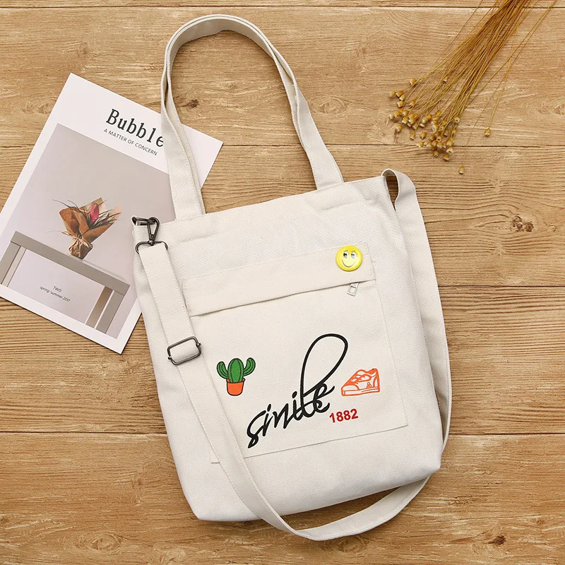 

2019 new printing original canvas bag customized Japanese and Korean simple art single-shoulder bag student shopping cloth bag