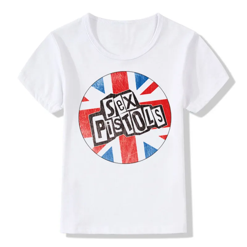 Boys&Girls Print Punk Rock Sex Pistols T shirt Children Summer Rock Band T- shirt Kids Casual Baby Clothes,HKP529