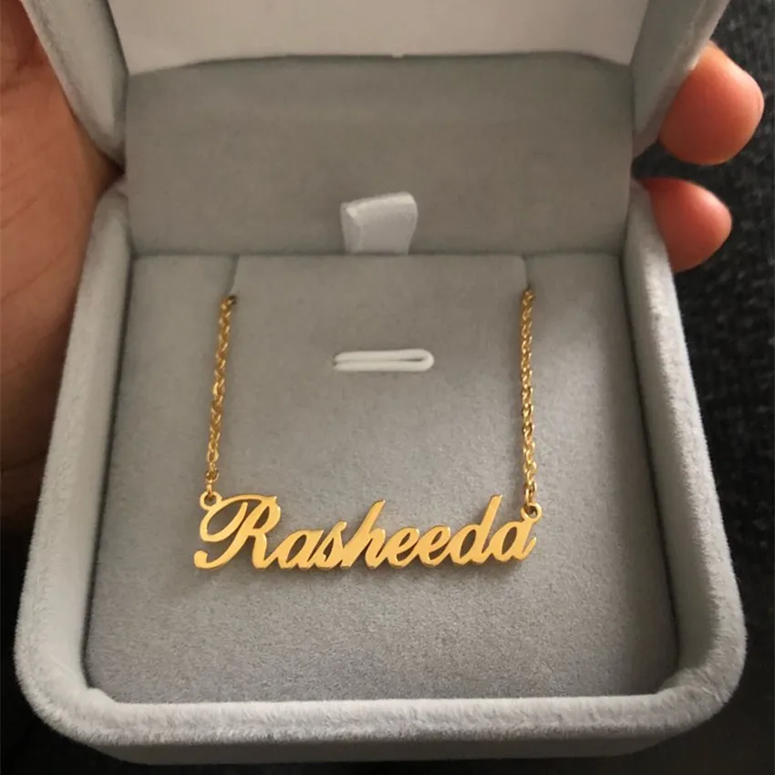 

Stainless Steel Choker Custom Name Necklace Personalized Jewelry Men Handmade Nameplate Pendant Necklaces Women Best Friend Gift