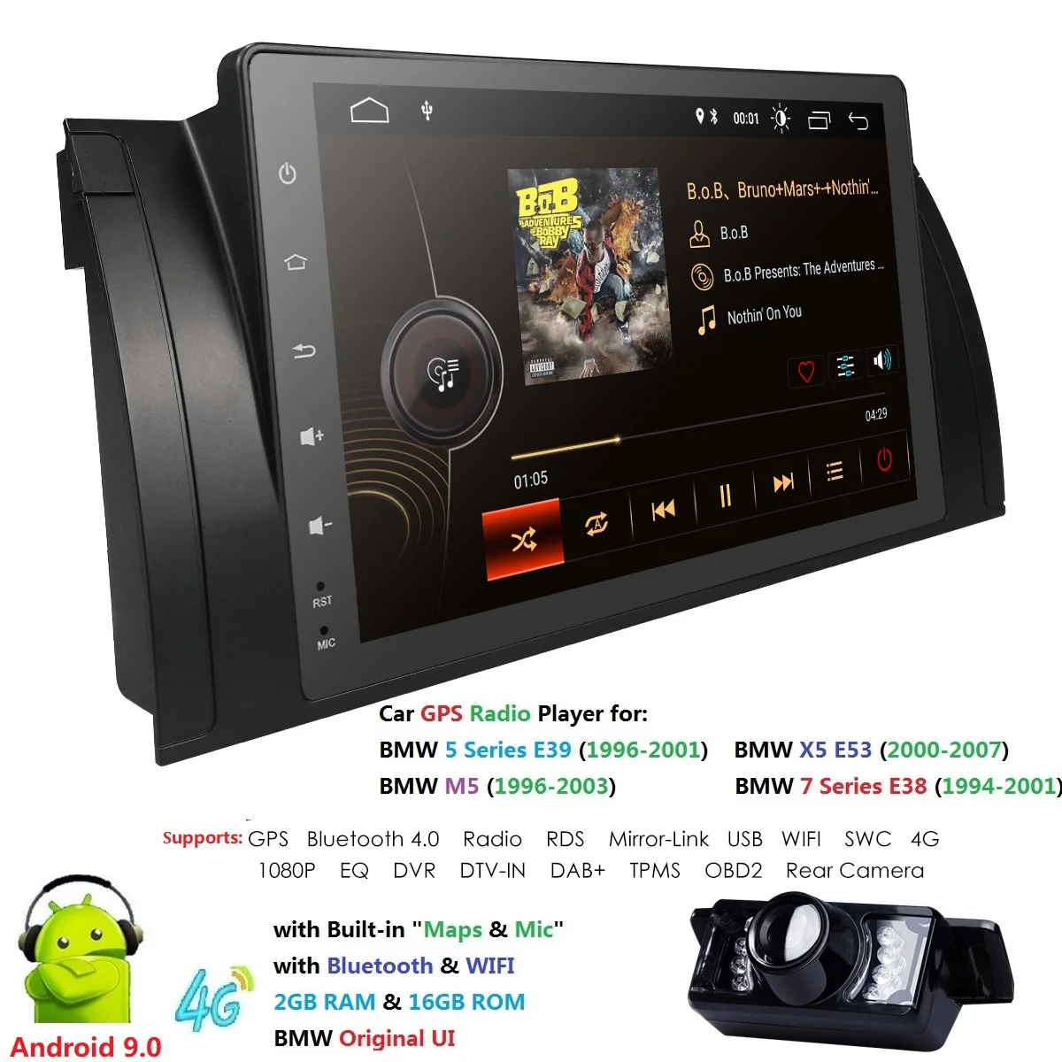 9 дюймов Android 9 автомобильный DVD стерео Мультимедиа для BMW E39 E53 M5 X5 с радио WiFi BT gps Навигация стерео