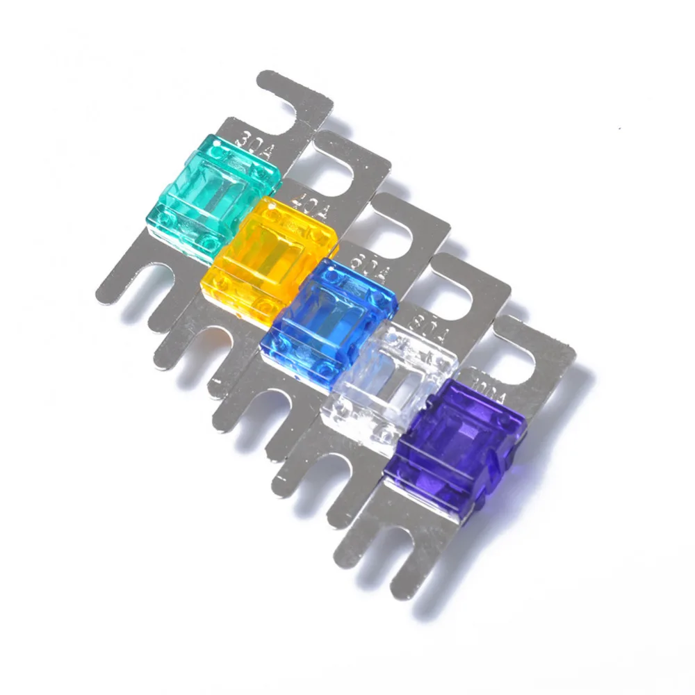

5pcs/set 30A 40A 60A 80A 100Amp Mini ANL Fuse Plated AFS Nicked Plated Car Stereo Audio ANL AFS Fuse Silver Plated