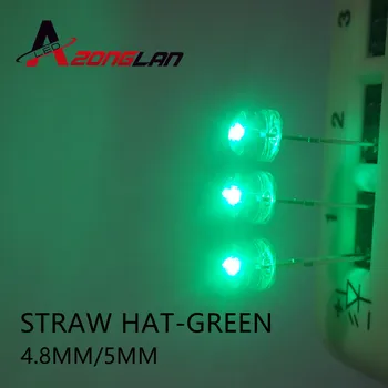 

20PCS 5mm Clear Lens Green LED Diode Light 5 mm Straw Hat Ultra Bright Wide Angle LED Light Emitting Diode Lamp Through Hole