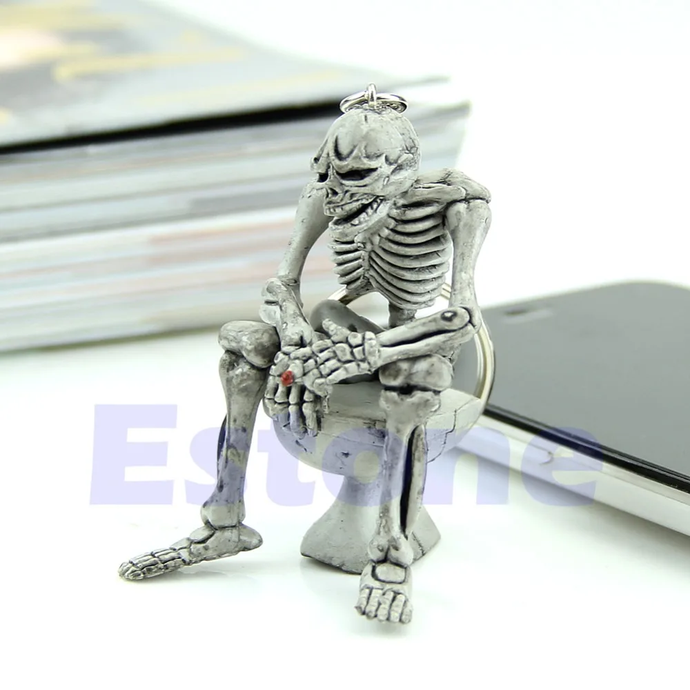 

Fashion Creative Toilet Purse Bag Rubber Skulls KeyChain Keyring Gift Key Chain