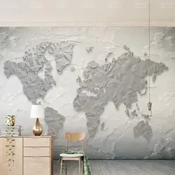 Дропшиппинг 3D Карта мира с камнями Обои фреска для ТВ фон Настенный декор HD рулон обоев фотообои под кирпичную стену оформление