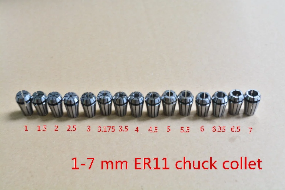 ER11 патрон пружинный цанговый зажим диапазон от 1 мм до 7 мм для фрезерного токарного инструмента мотор шпинделя 1 шт