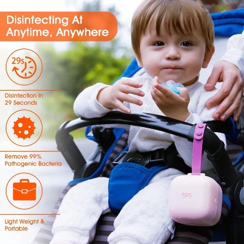59S Baby Nipple Pacifier Sterilizer Earrings Sterilizer Storage Box 260nm UV Light Kill Germs Protection From Viral Infection