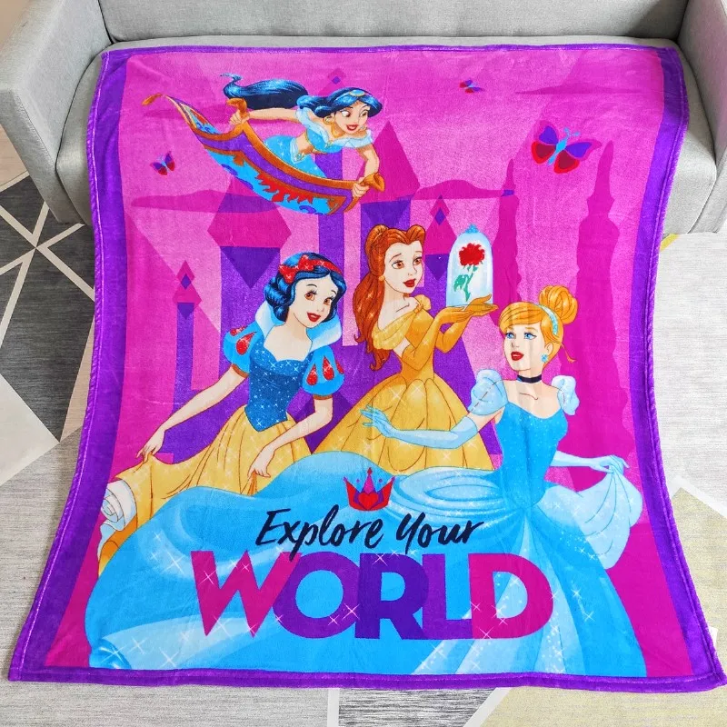 Disney Princess Snow White Cinderella Tangled Rapunzel Blanket Throw 120x150cm for Girls Women on Bed Sofa Sleeping Covers