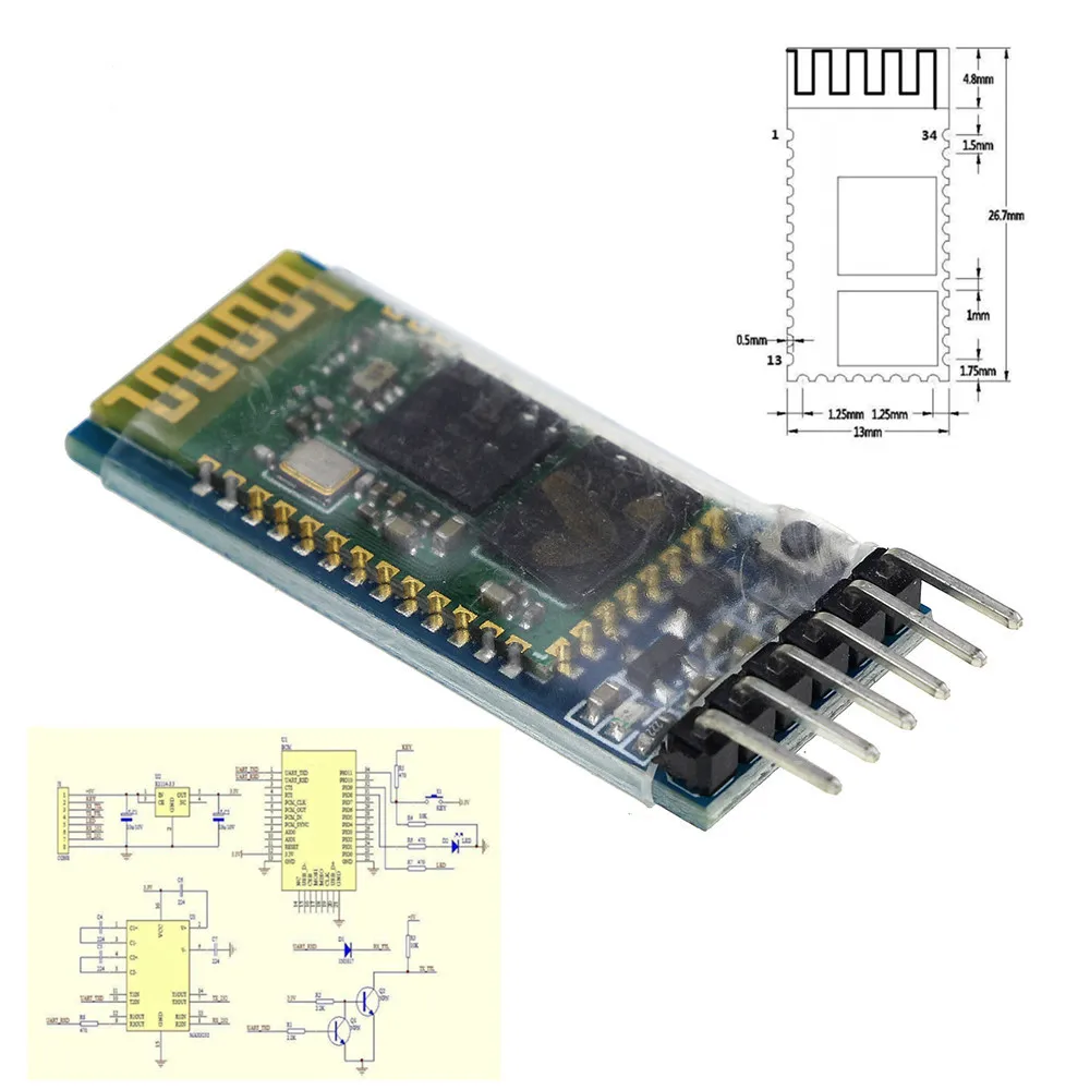 HC05 HC-05 Master-slave 6pin JY-MCU анти-реверс, встроенный Bluetooth серийный проходной модуль, беспроводной Серийный