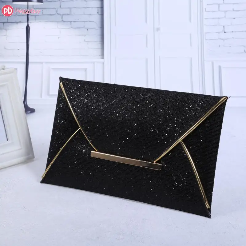 

New Day Clutches Women Evening Bag Party Clutch Gold Sequins Envelope Bag Purse Clutch Handbags for Ladies Shiny Solid Ultrathin
