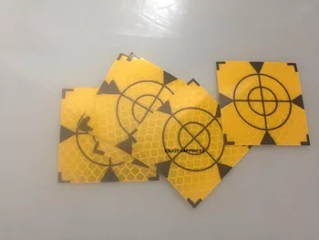 

100pcs Yellow Reflector Sheet 60 x 60 Mm Reflective Tape Target Total Station