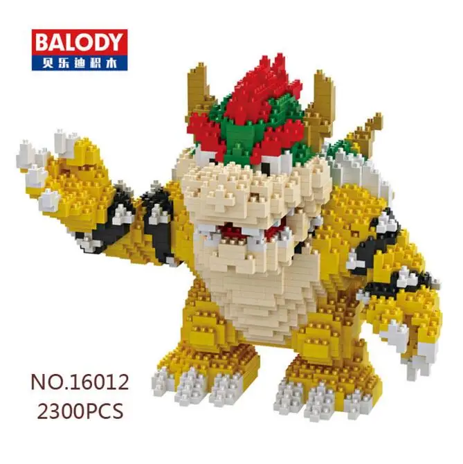 Pаспродажа Balody мини блоки Bowser мультфильм строительные игрушки Марио аукциона фигурки Yoshi Модель Кирпичи Wario аниме Brinquedos детские подарки 16022