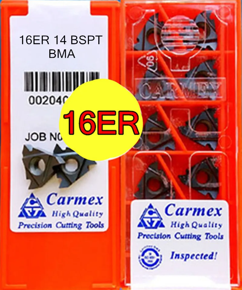 16ER 14BSPT BMA 10 шт карбидная вставка Carmex обработка: нержавеющая сталь легированная и