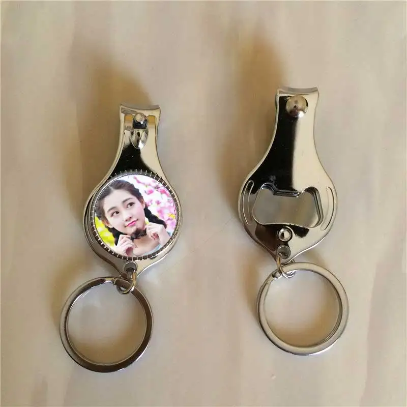 

sublimation metal nail cutters blank key chains open wine key ring hot transfer custom consumable gifts 15pcs/lot Christmas gift