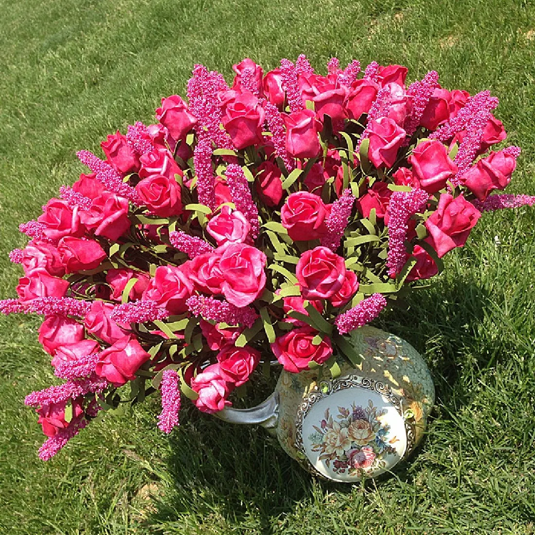 Свадебные 9 голов Лавандовая роза искусственные пионы шелковые цветы Гортензия домашний декор Цветочная композиция
