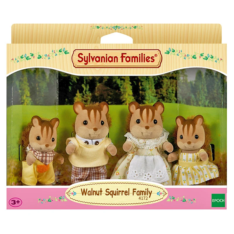 Sylvanian Families белки семейный кукольный домик 4 шт. Набор фигурок родители и дети игрушка-подарок для девочки Новинка 4172