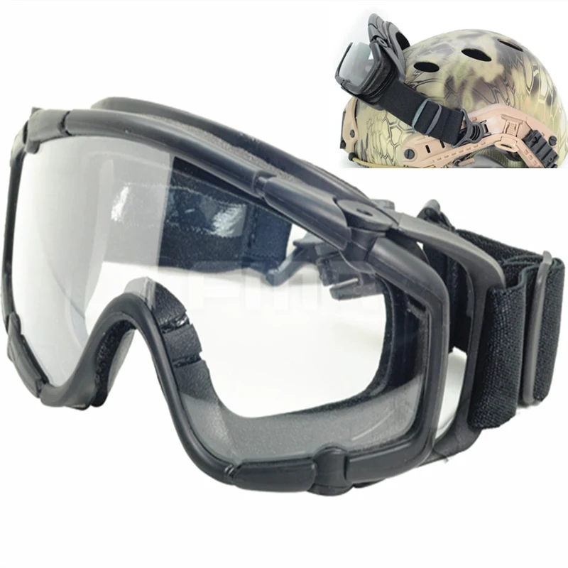 FMA Helmet Goggle Tactical Ballistic Anti Fog Goggle w/ Side Rails