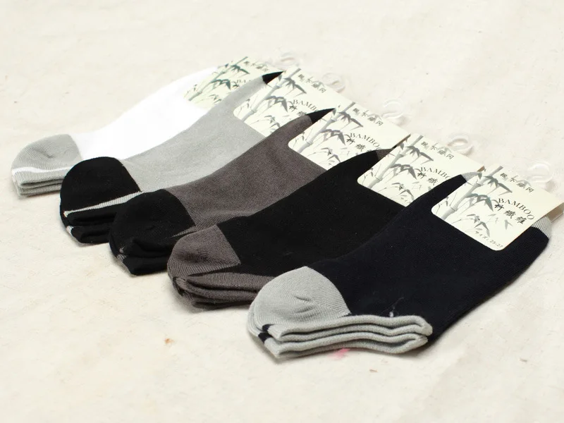 10 pieces = 5 pairs of Spring, summer, pure bamboo fiber pure color male ankle socks,men socks