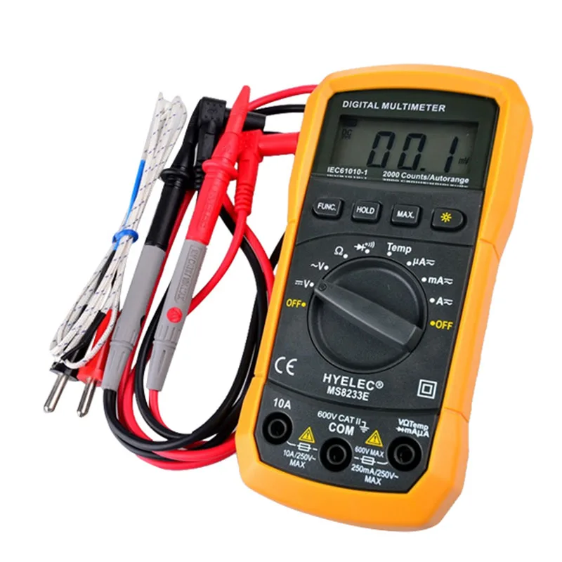 

New Portable Pocket Handheld MS8233E LCD Digital Meter AC DC Ammeter Voltage Multitester Tester Electrical Instruments HR