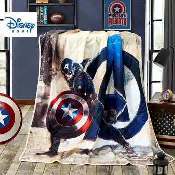 

disney hero bedlinens twin size throw blanket 100% cotton kid beddings for boy 3d captain america bed spreads queen summer quilt
