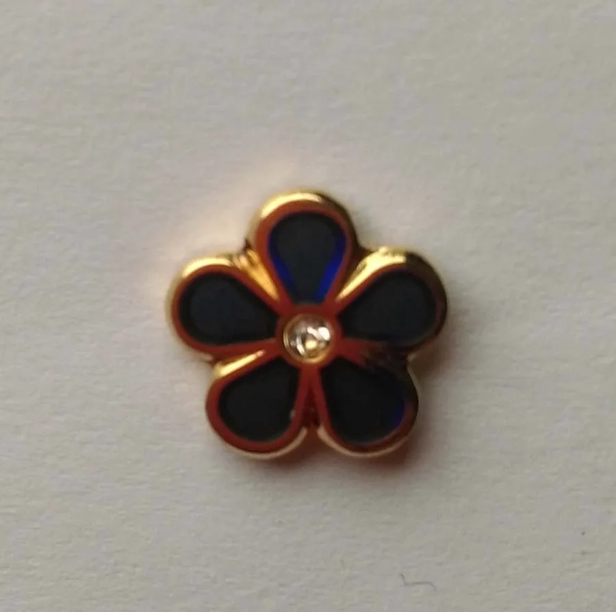 

masonic forget-me-not lapel pin with rhinestone