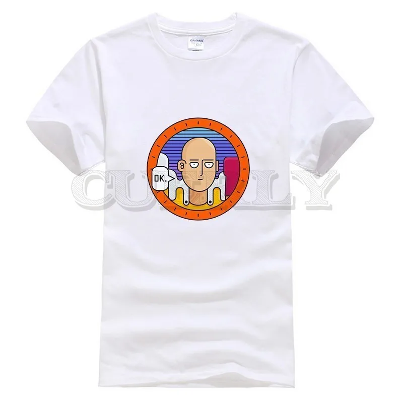 

2019 New T-shirt Short Sleeve One Punch Man Saitama Thsirt Japan Anime Cartoon Summer Dress Men Tee Funny T Shirt Retro
