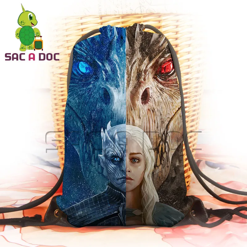 

Cool Game of Throne Mother The Others Split Printing Backpack Women Men Daily Casual Drawstring Bag Portable Soft Travel Bag