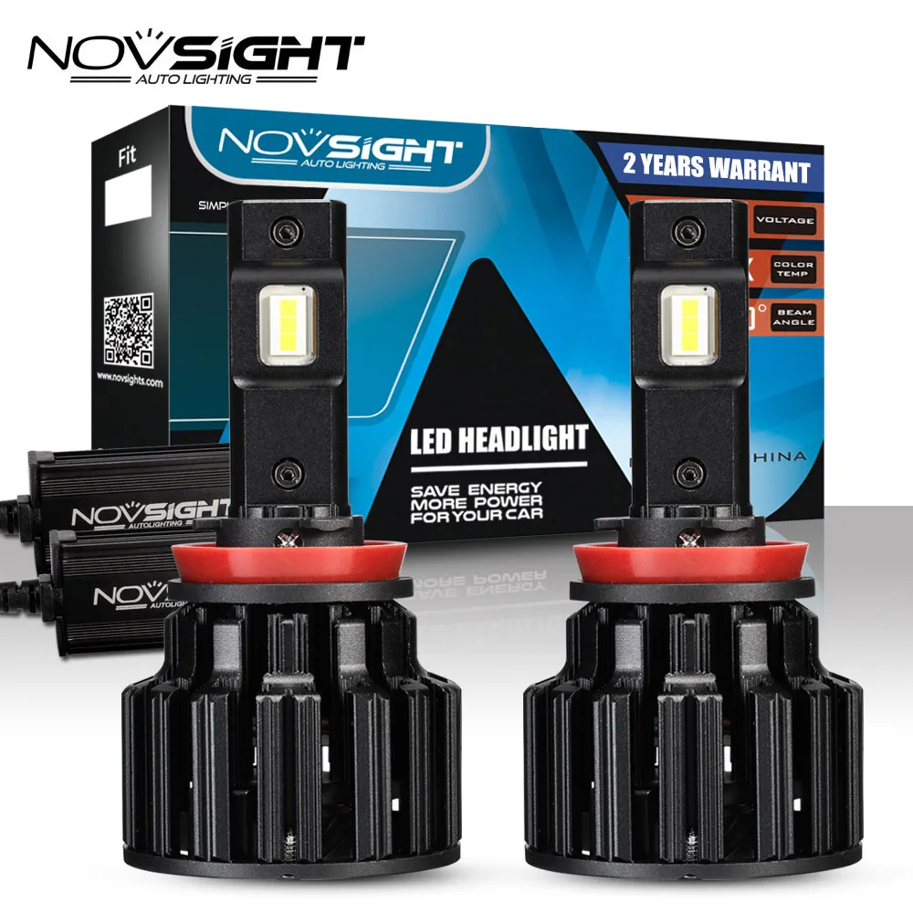 NOVSIGHT H4 светодиодный H7 H11 H8 HB4 HB3 лампы для автомобильных фар 100 Вт 20000LM