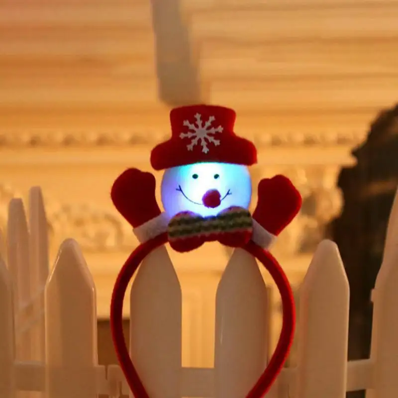 Рождественские повязки световой одинарный/двойной Санта Клаус/оленя/снеговика головкой Батарея батарейках светодиодный светильник со светодиодной подсветкой - Цвет: 02