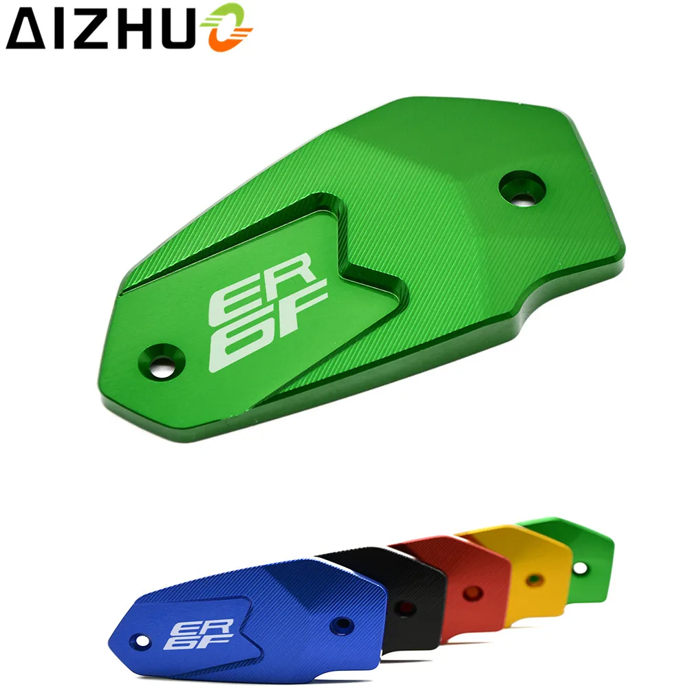 For Kawasaki ER6F ER-6F Motorcycle Cylinder Fluid Reservoir Cover Cap CNC Aluminum With ER6f LOGO Motorbike Accessories 5 Color