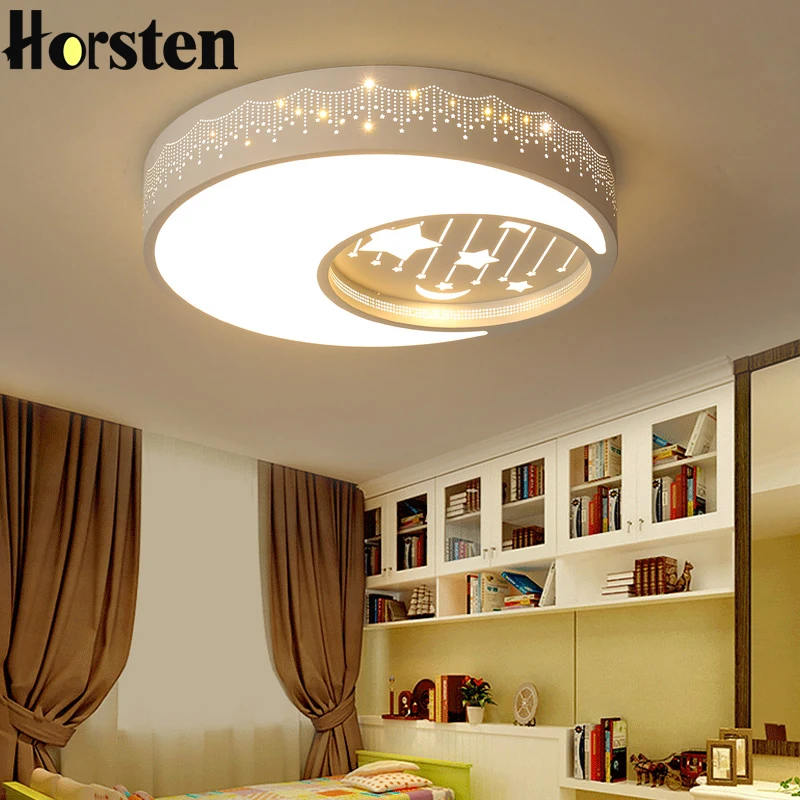 

Nordic Creative Moon And Star LED Ceiling Lights Acrylic Round Children Kids Baby Bedroom Room Lighting Modern Ceiling Lamp