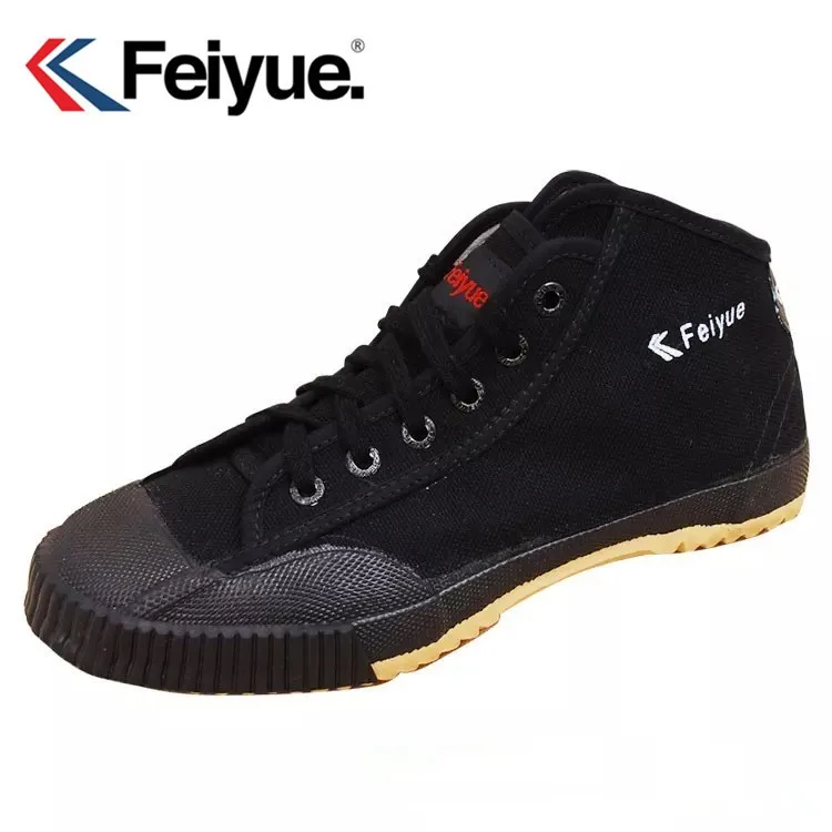 Feiyue/Мужская и женская обувь; оригинальная Классическая обувь В рыцарском стиле; Черная парусиновая резиновая обувь на шнуровке; кроссовки