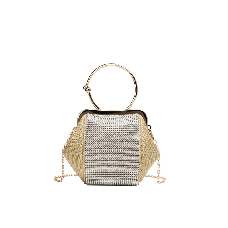 

Evening Clutch Bags women Diamond handbag With Chain Shoulder Bag Women Ring handle totes party dinner Bag For Wedding 2019 new