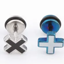 1 пара Мода, новая мужская рубашка поло, ухо шпильки plug серьги для пирсинга, из нержавеющей стали пирсинг для мужчин маленький размер; цвет золотистый, Серебристый; цвет черный, синий