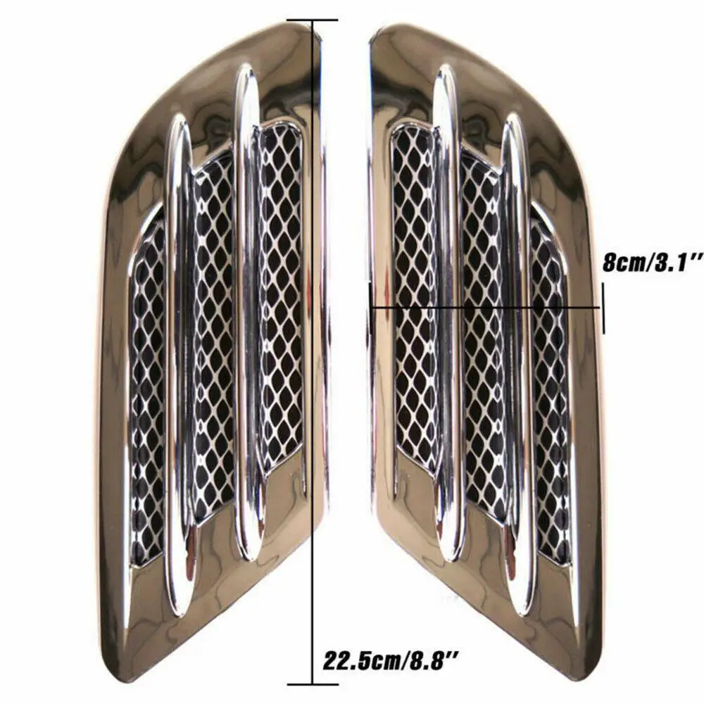 2 шт. автомобильный боковой воздушный поток вентиляционная крышка Впускной украшения Наклейка s отверстие крышка Впускной решетки наклейка автомобиля хромированная отделка автомобиля-Стайлинг