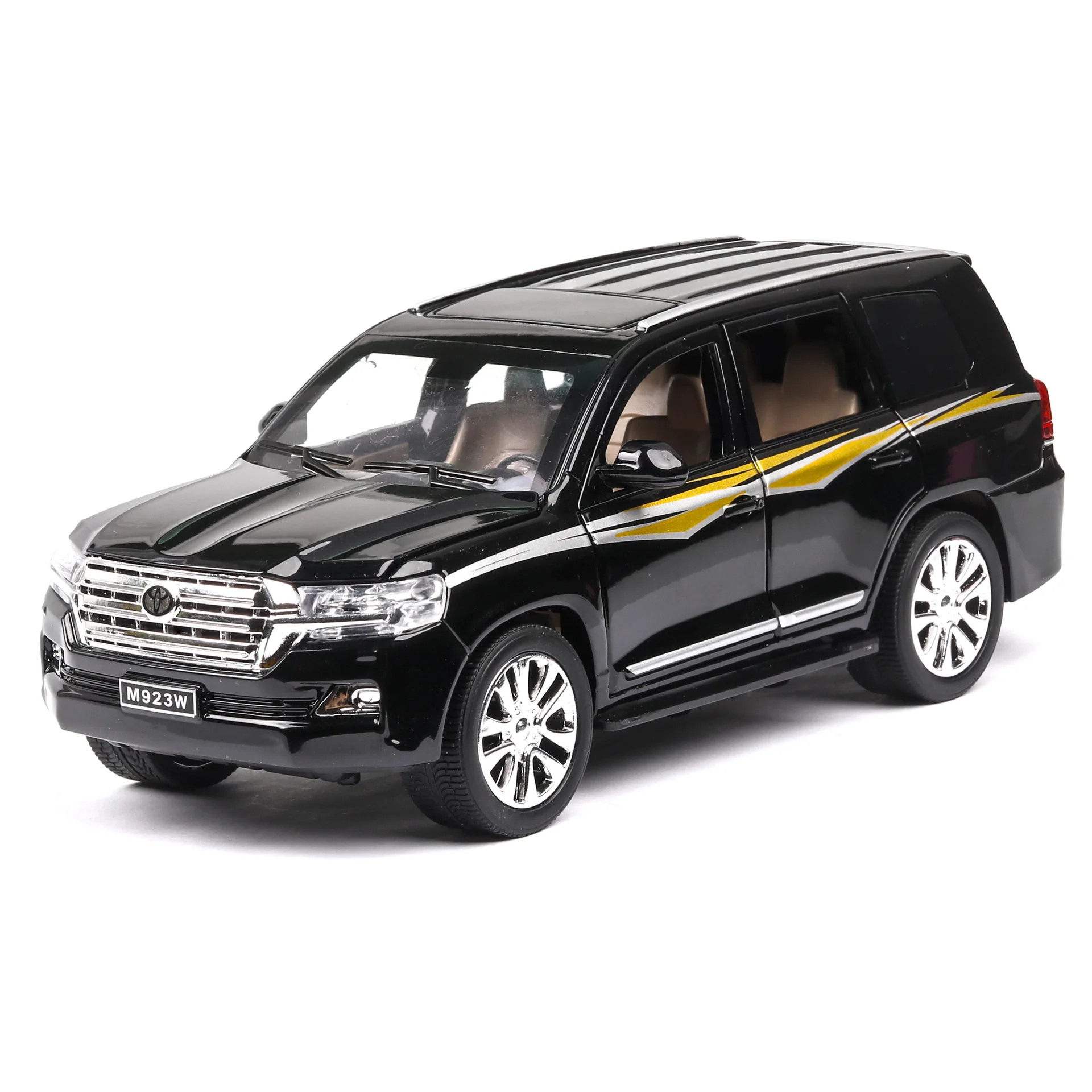 

Cool Luze Land Cruiser Alloy Vehicle Model 1:24 Simulation Children's Toy Rally Car Open Doors Pull Back Music Light Car Model