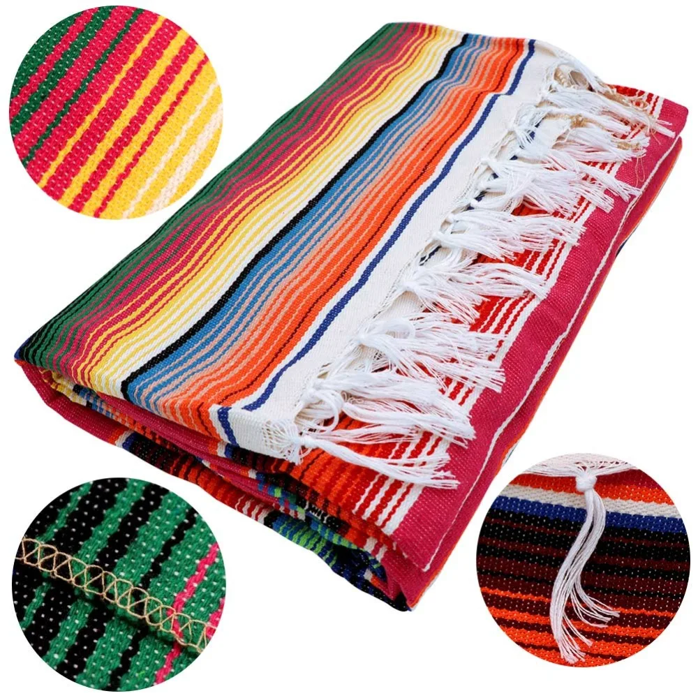 OurWarm Мексиканская хлопчатобумажная скатерть одеяло свадебный стол ткань мексиканский стиль одеяло путешествия Кемпинг детская игровая площадка крышка 150X215 см